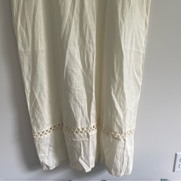 Like New Maurie and Eve Golden Hour Maxi Linen Crochet Dress Off White 8 - Picture 9 of 9